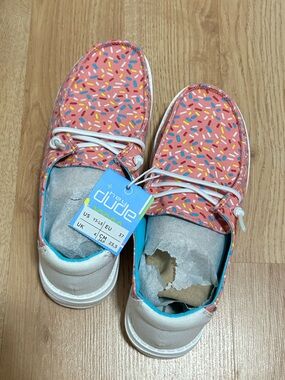 Hey Dude Kids Coral Pink Sprinkle Slip-Ons